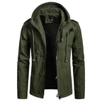 Veste homme toile doublée à capuche zippée