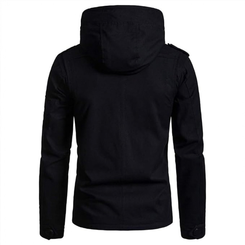 Veste homme toile doublée à capuche zippée