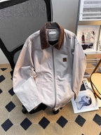 Veste homme zippée à col contrasté