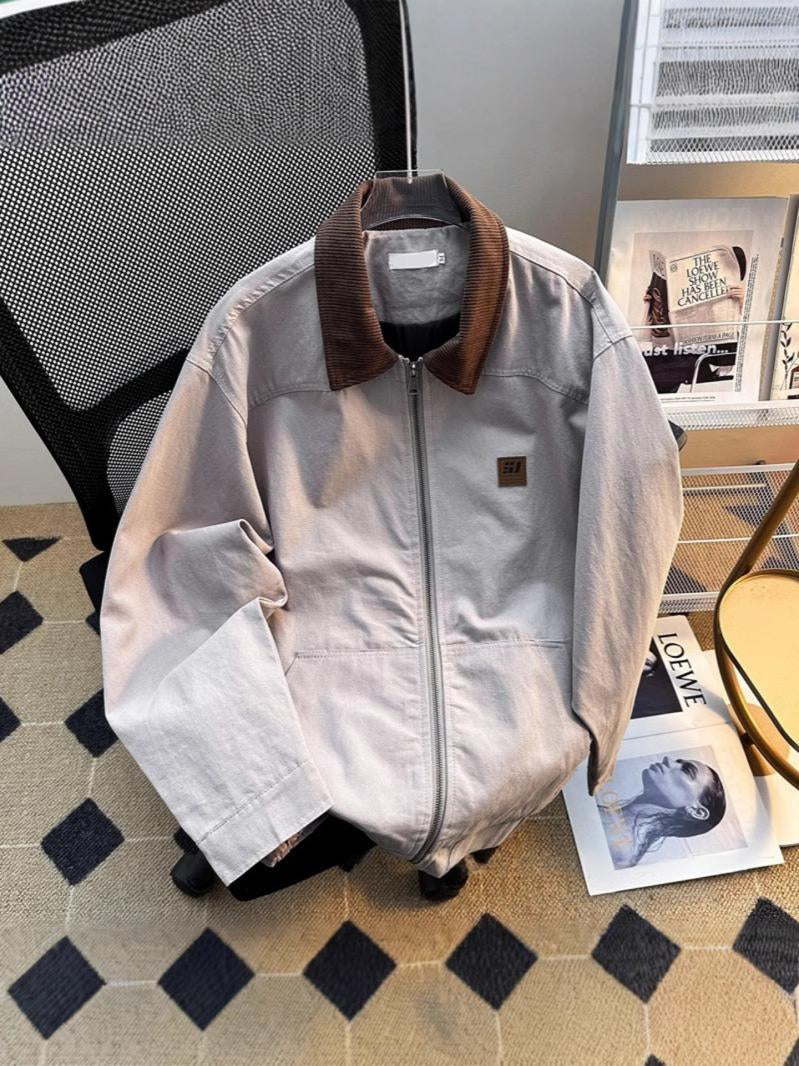 Veste homme zippée à col contrasté