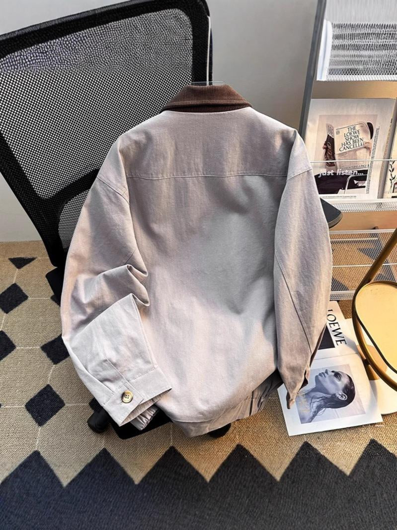 Veste homme zippée à col contrasté