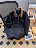 Veste homme zippée à col contrasté